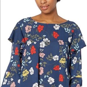 Jack by BB Dakota Blue Floral Blouse